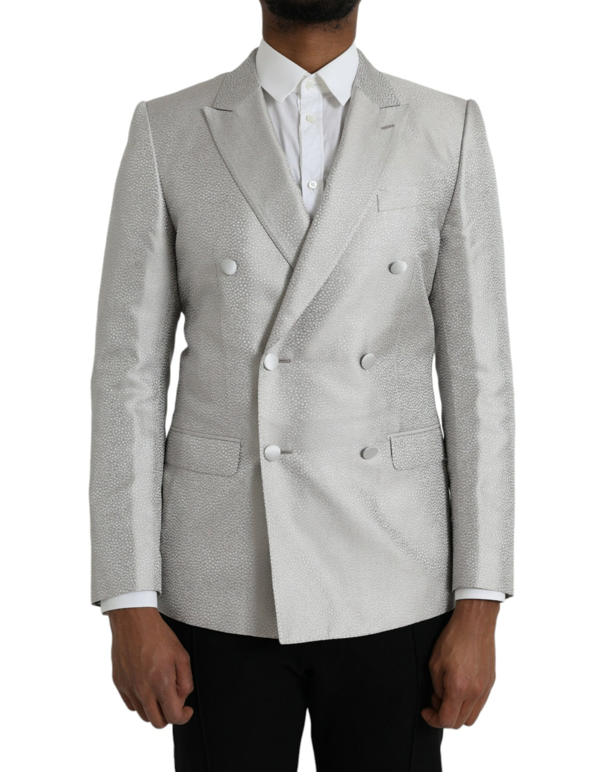 Blazer croisé Dolce &amp; Gabbana blanc cassé MARTINI