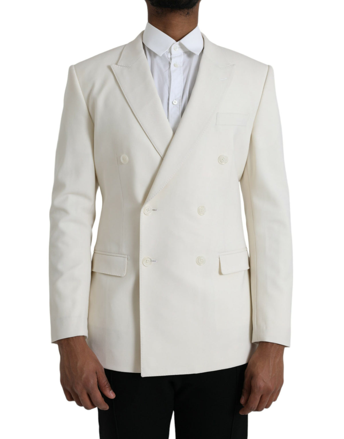 Blazer croisé MARTINI en laine blanche Dolce &amp; Gabbana