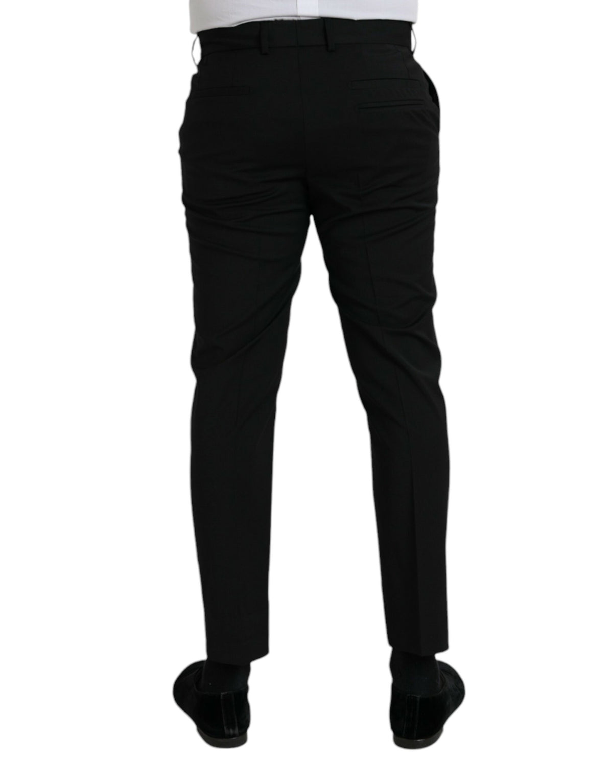 Pantalon habillé slim en laine noire Dolce &amp; Gabbana