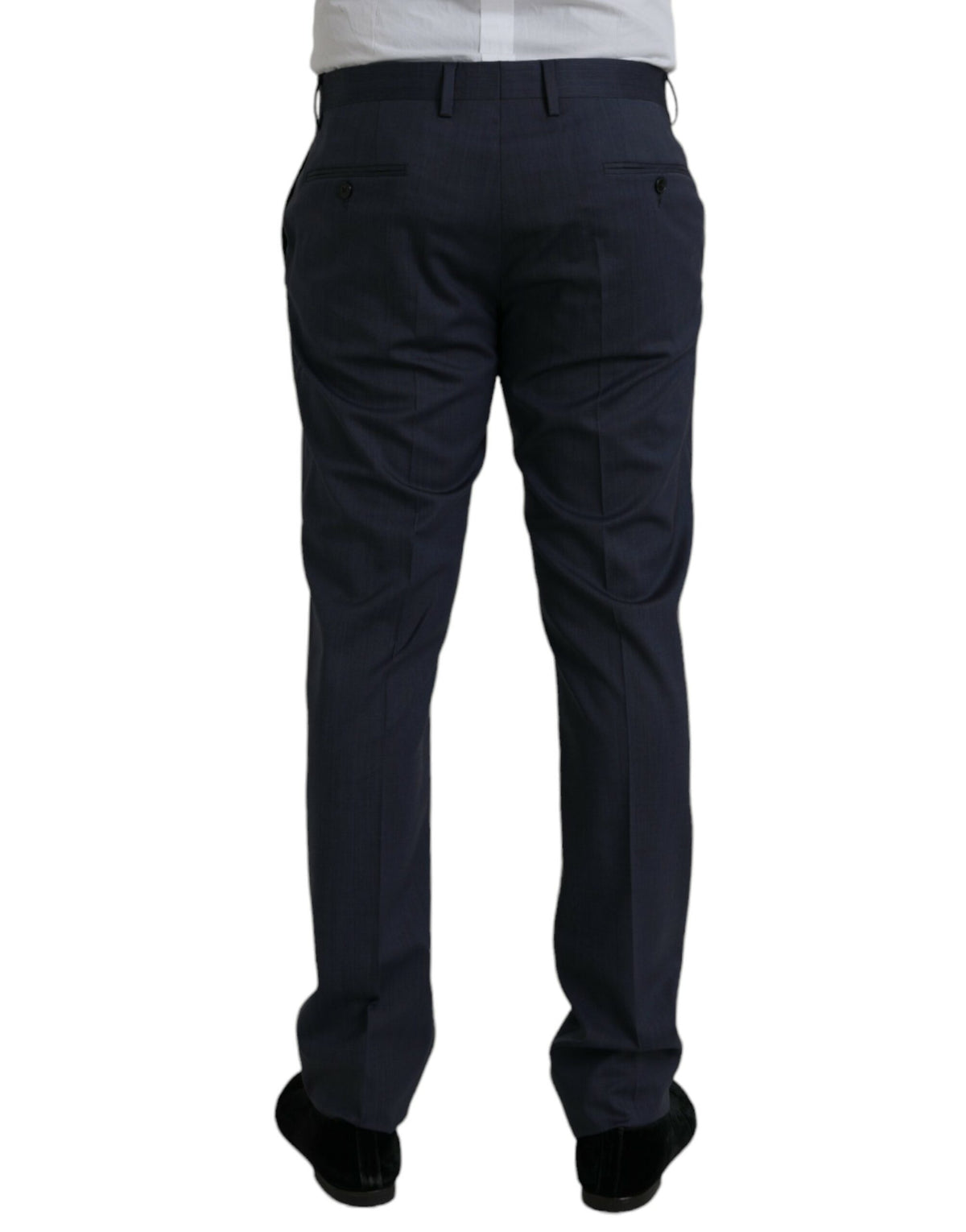 Pantalon habillé slim en laine bleu Dolce &amp; Gabbana