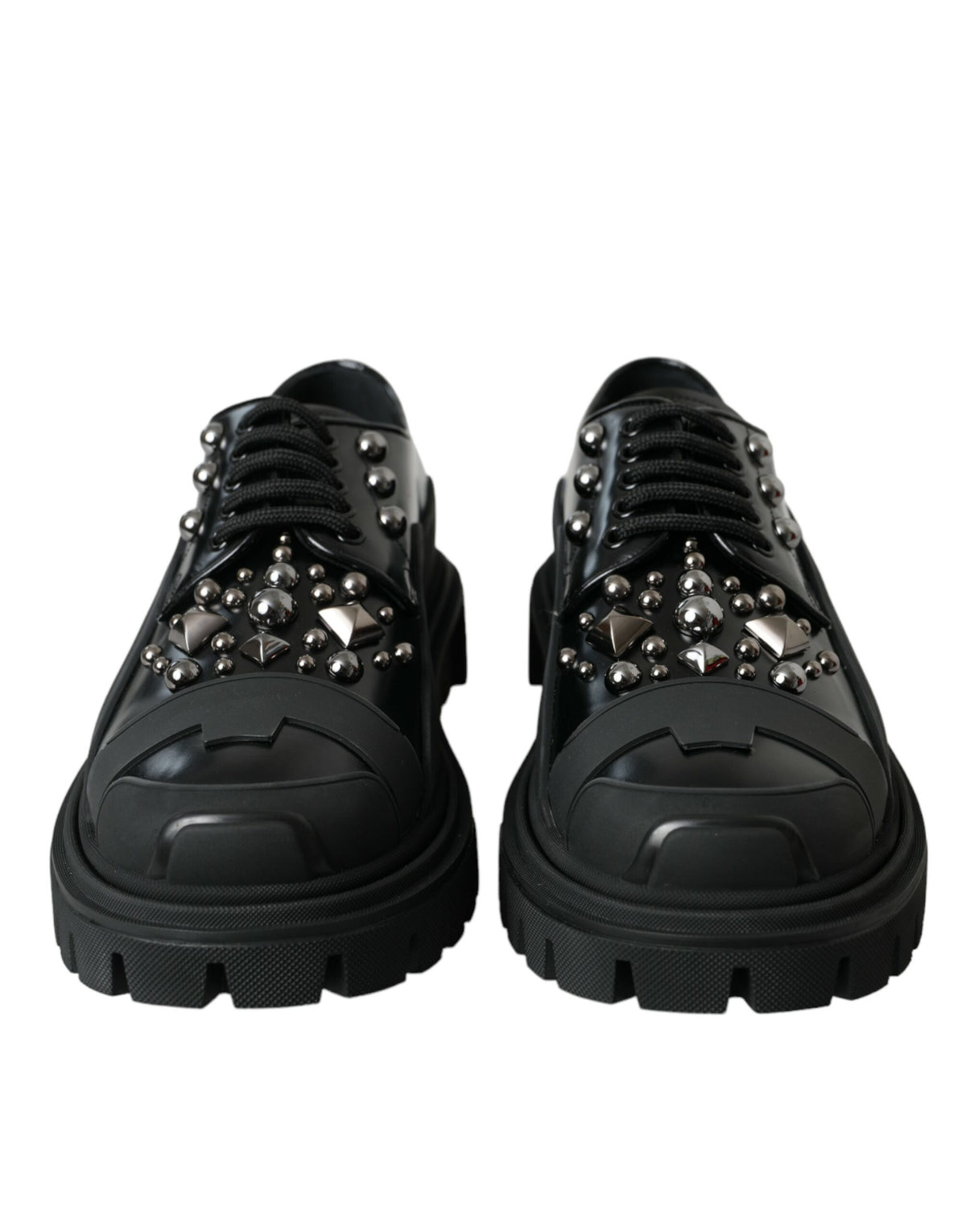 Zapatillas de trekking con tachuelas de cuero negro de Dolce &amp; Gabbana