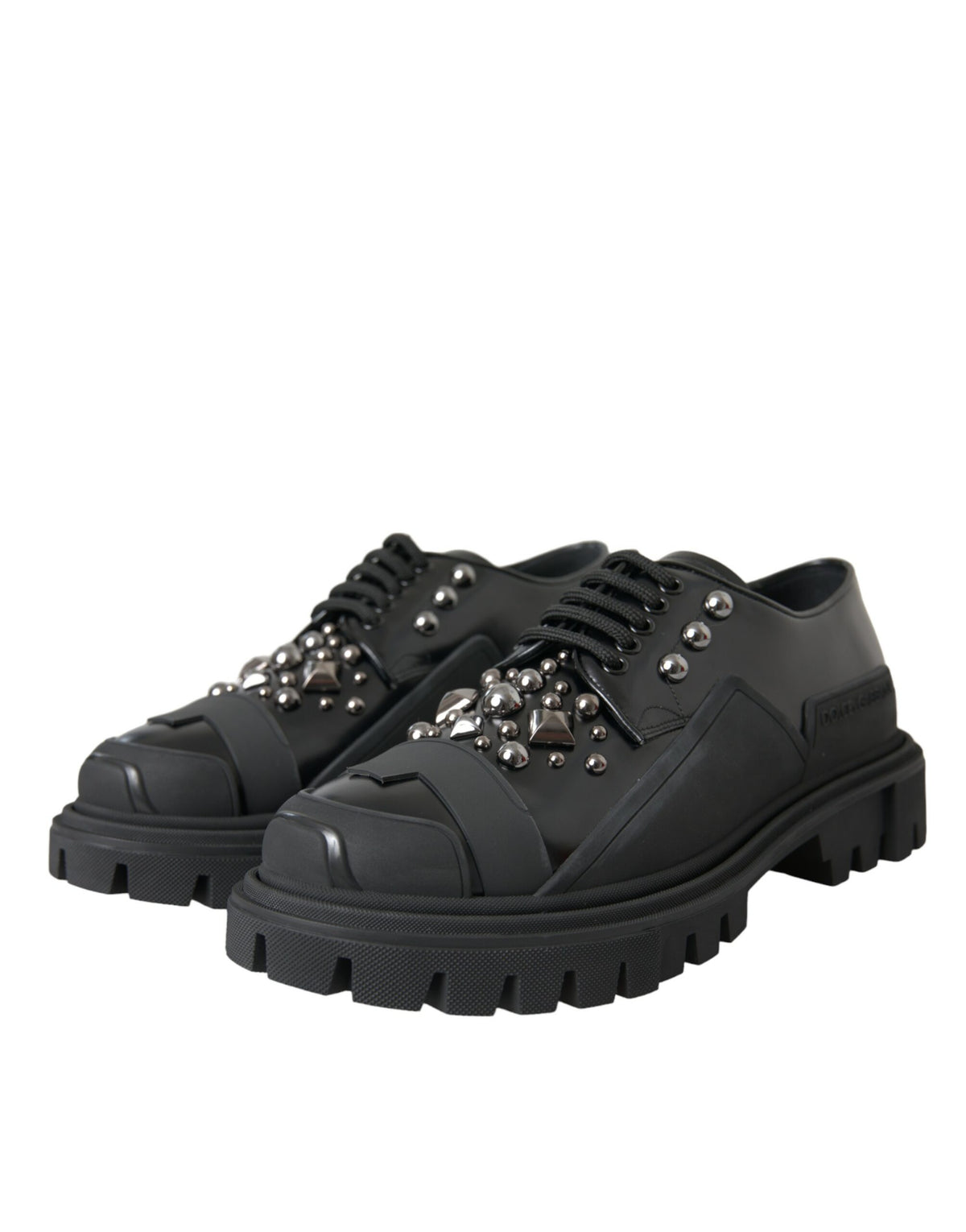 Baskets de randonnée cloutées en cuir noir Dolce &amp; Gabbana