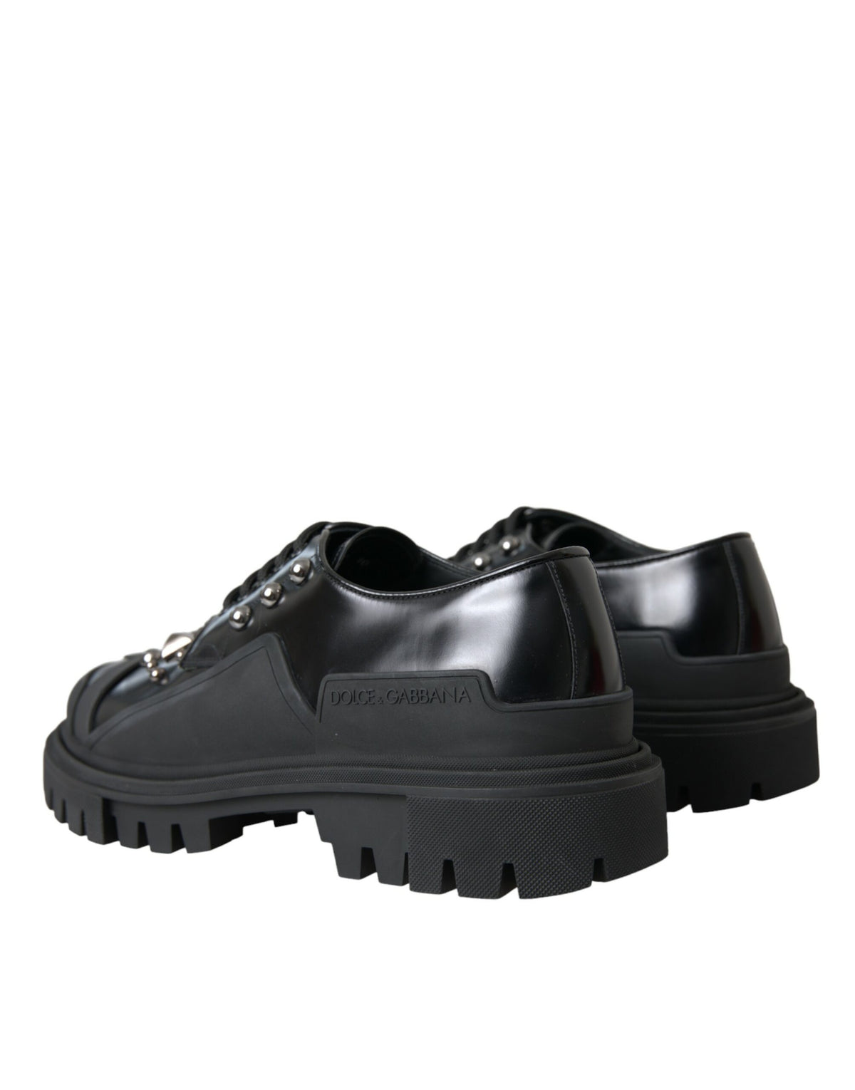 Zapatillas de trekking con tachuelas de cuero negro de Dolce &amp; Gabbana