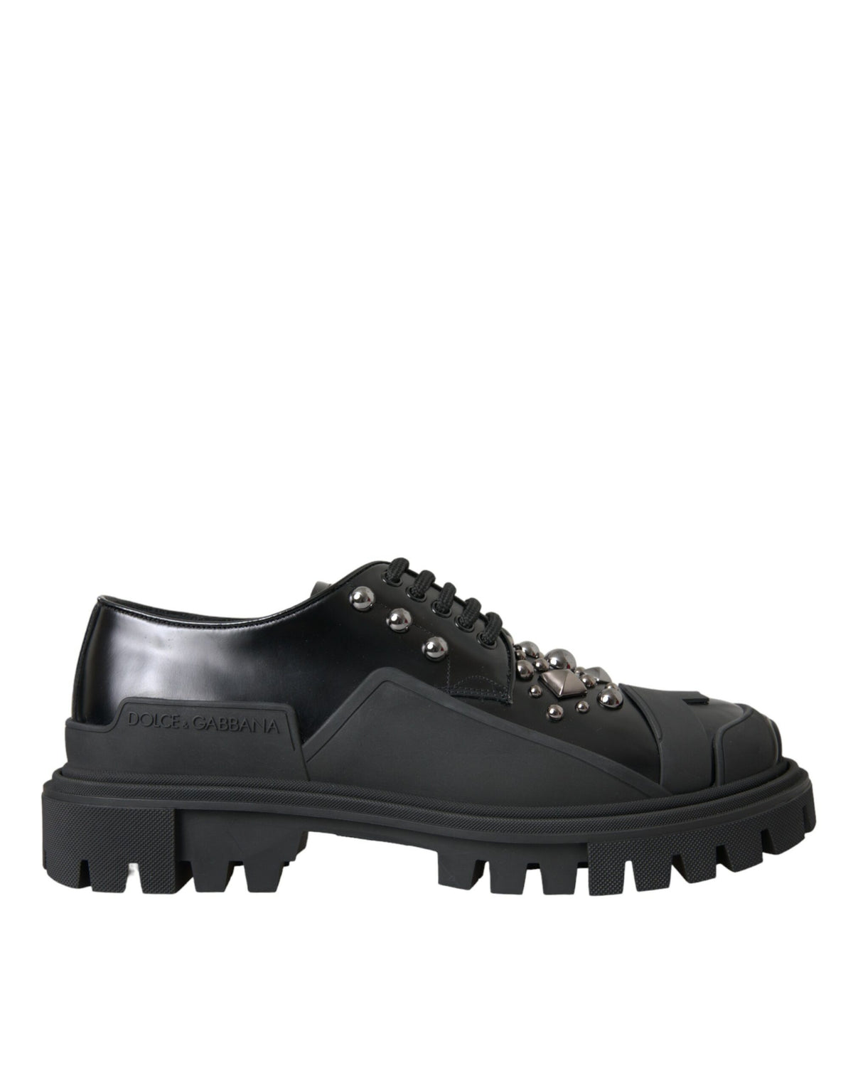 Zapatillas de trekking con tachuelas de cuero negro de Dolce &amp; Gabbana