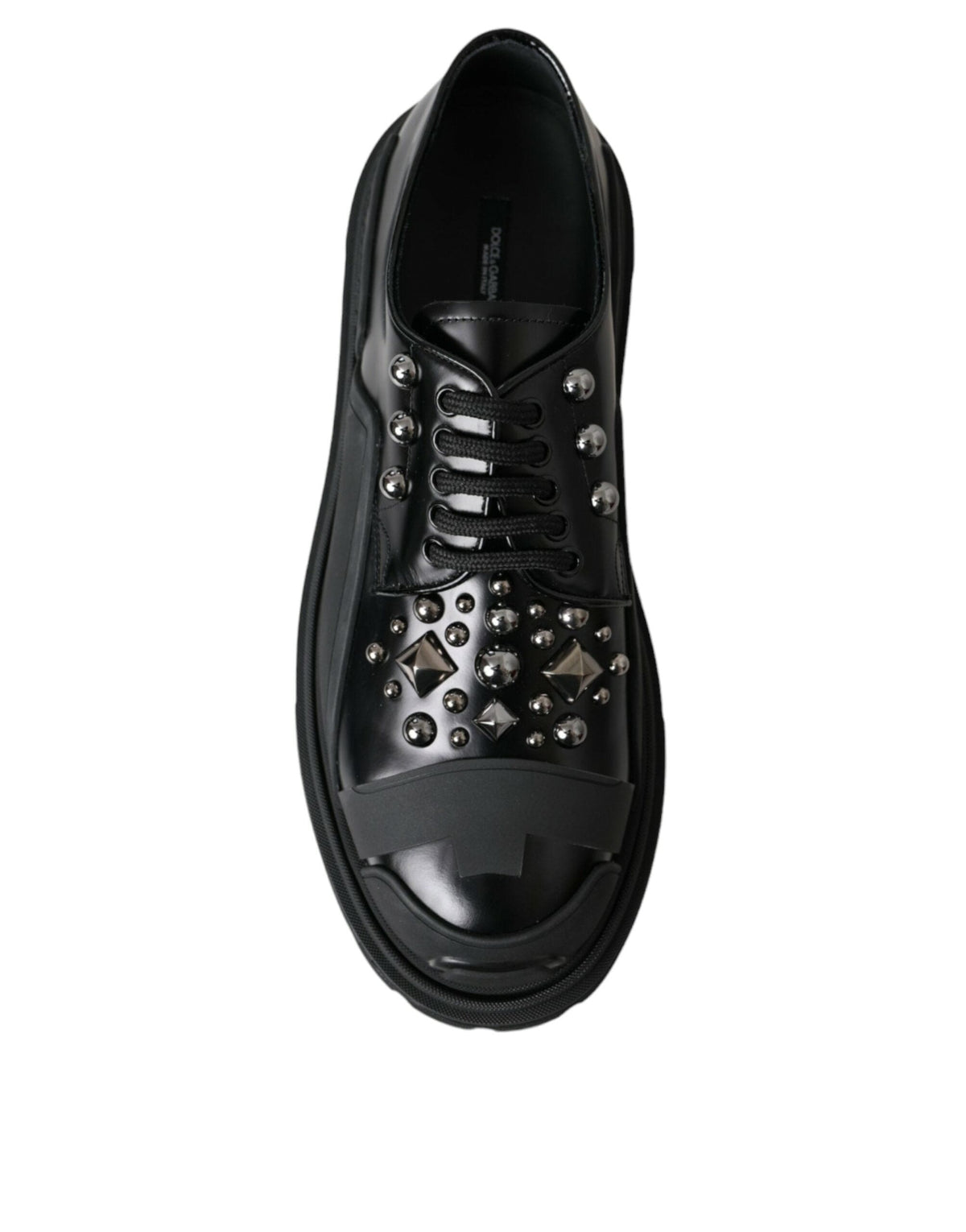 Baskets de randonnée cloutées en cuir noir Dolce &amp; Gabbana