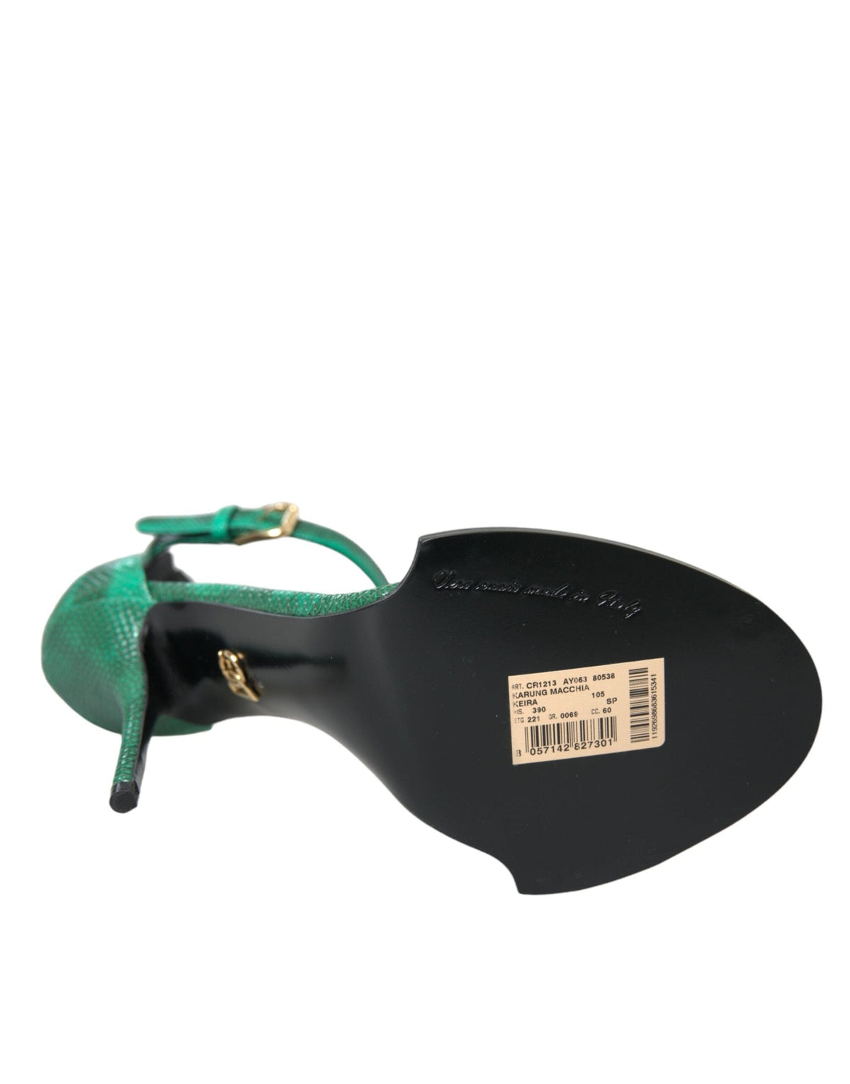 Sandales en cuir exotique vert et cristaux Dolce &amp; Gabbana