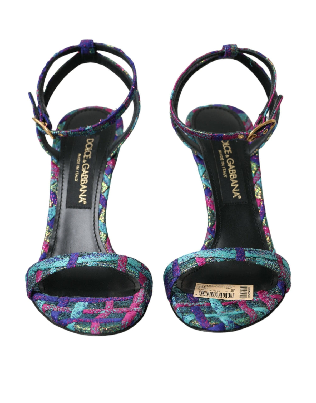 Sandales Dolce &amp; Gabbana en jacquard multicolore avec cristaux