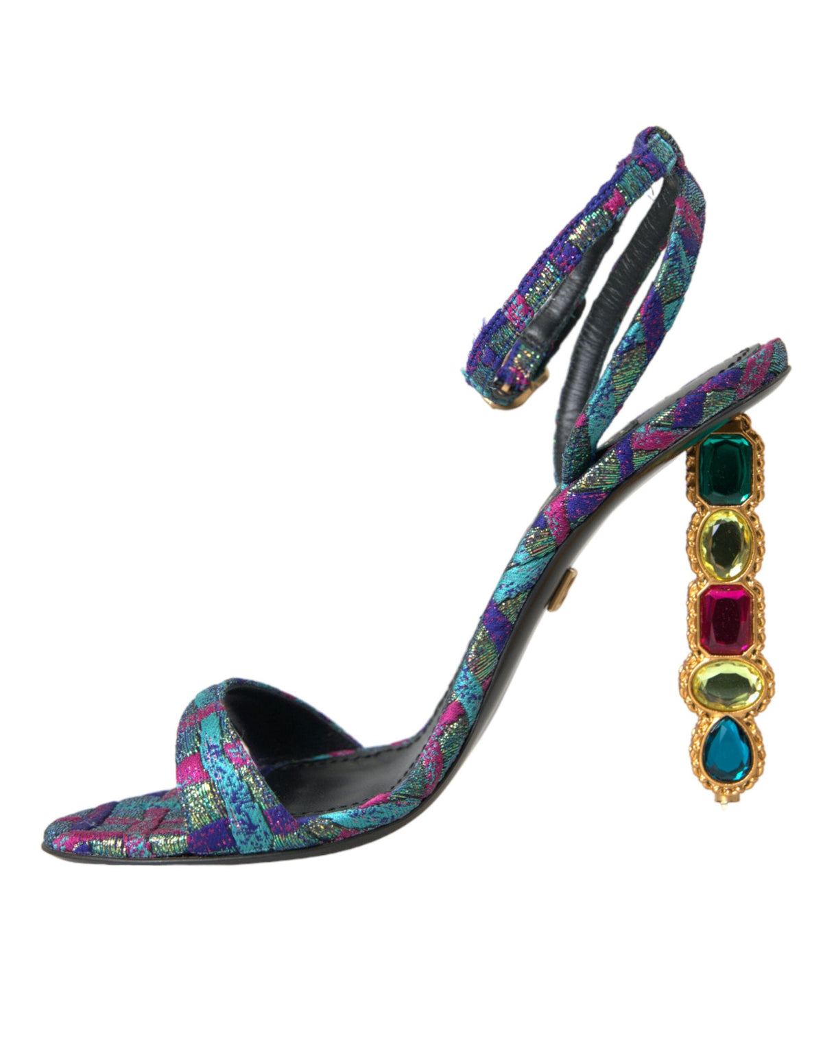 Sandalias Dolce &amp; Gabbana con cristales en jacquard multicolor