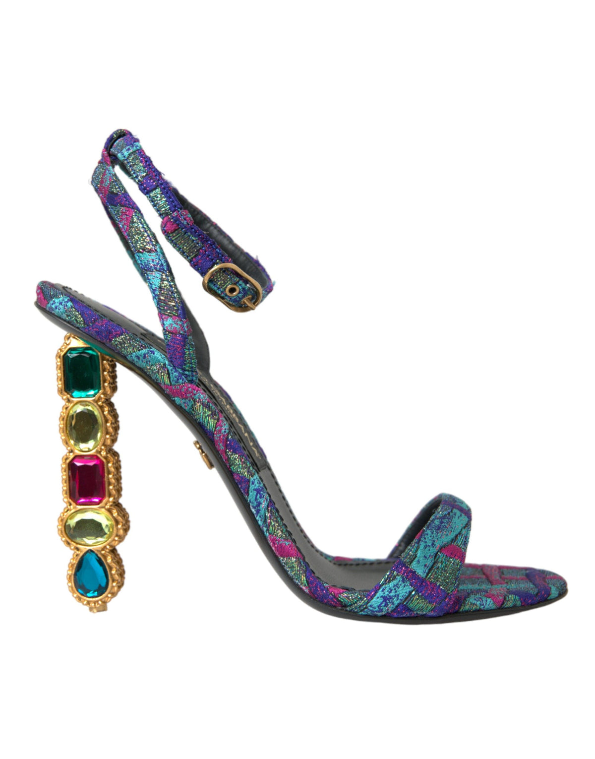 Sandales Dolce &amp; Gabbana en jacquard multicolore avec cristaux