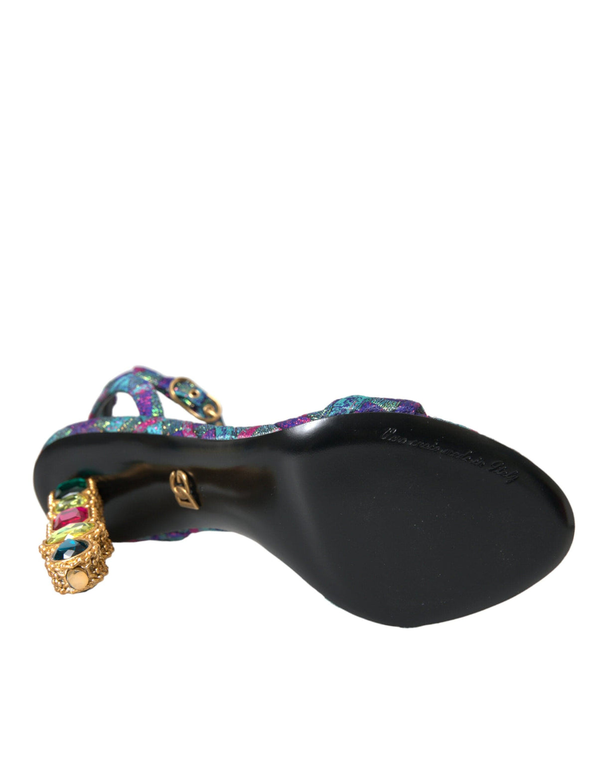 Sandalias Dolce &amp; Gabbana con cristales en jacquard multicolor