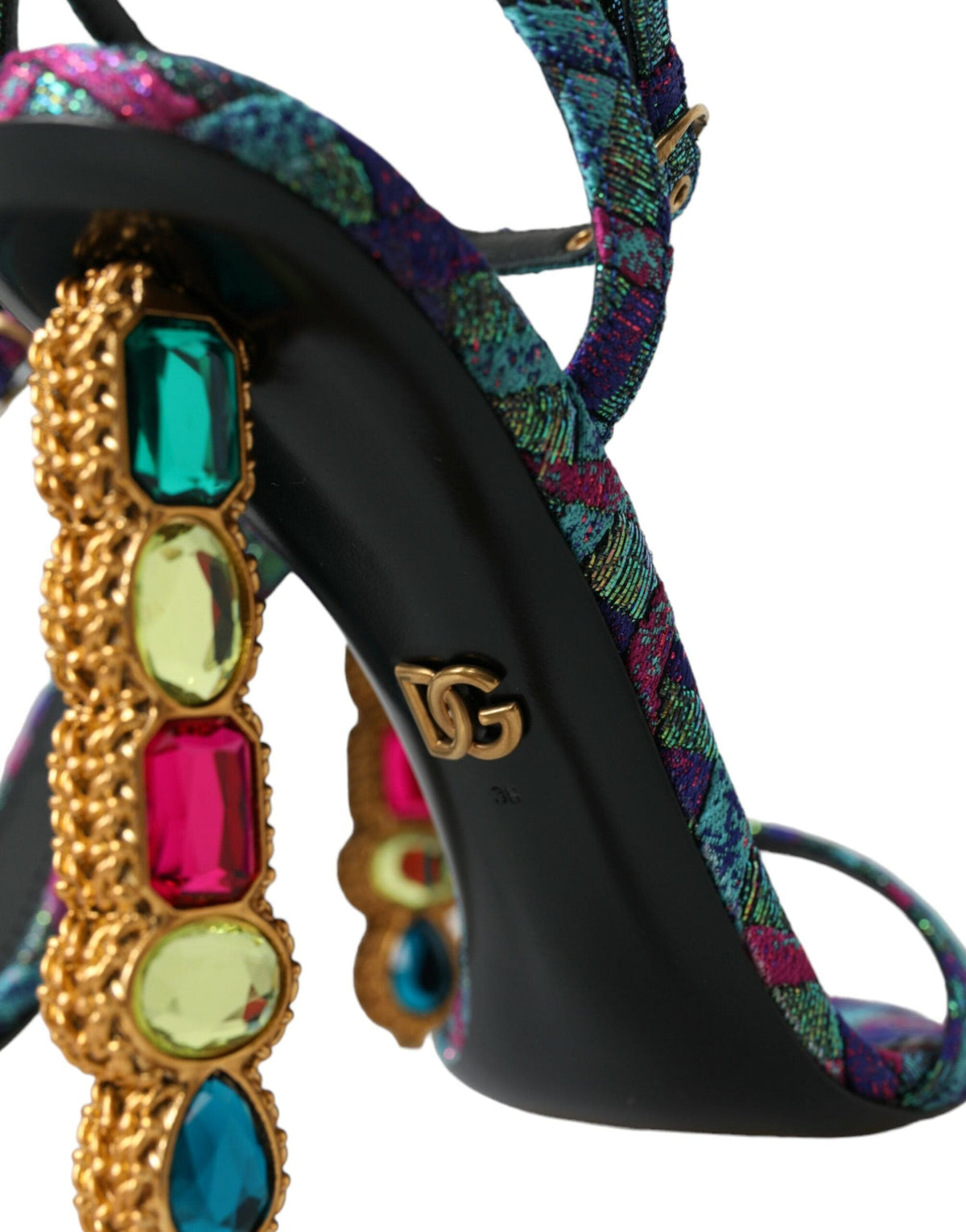 Sandales Dolce &amp; Gabbana en jacquard multicolore avec cristaux