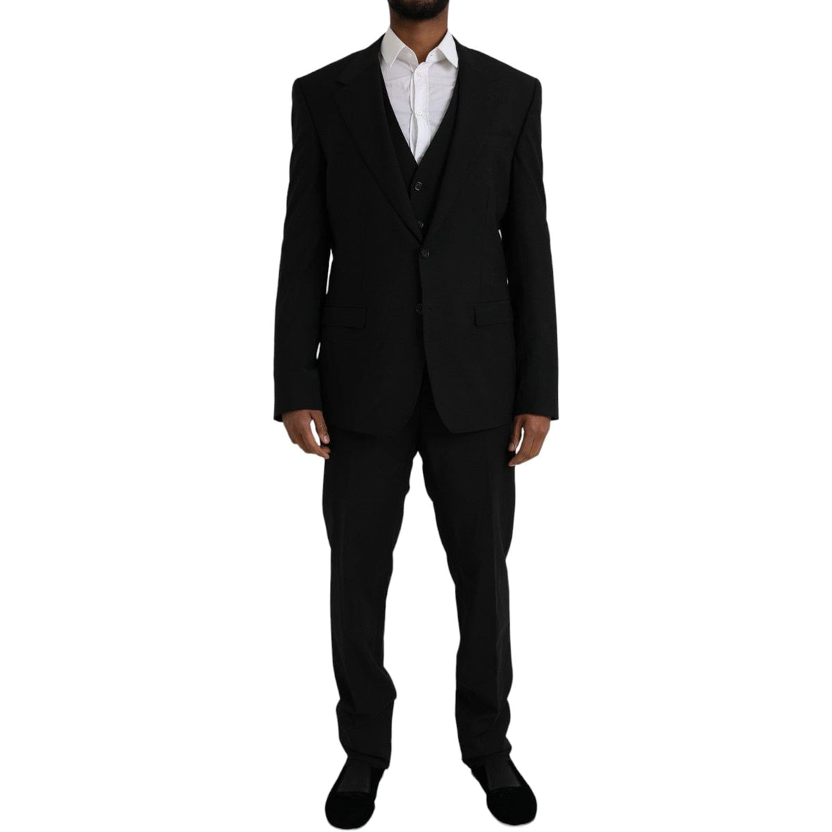 Traje formal de tres piezas STAFF de poliéster negro de Dolce &amp; Gabbana