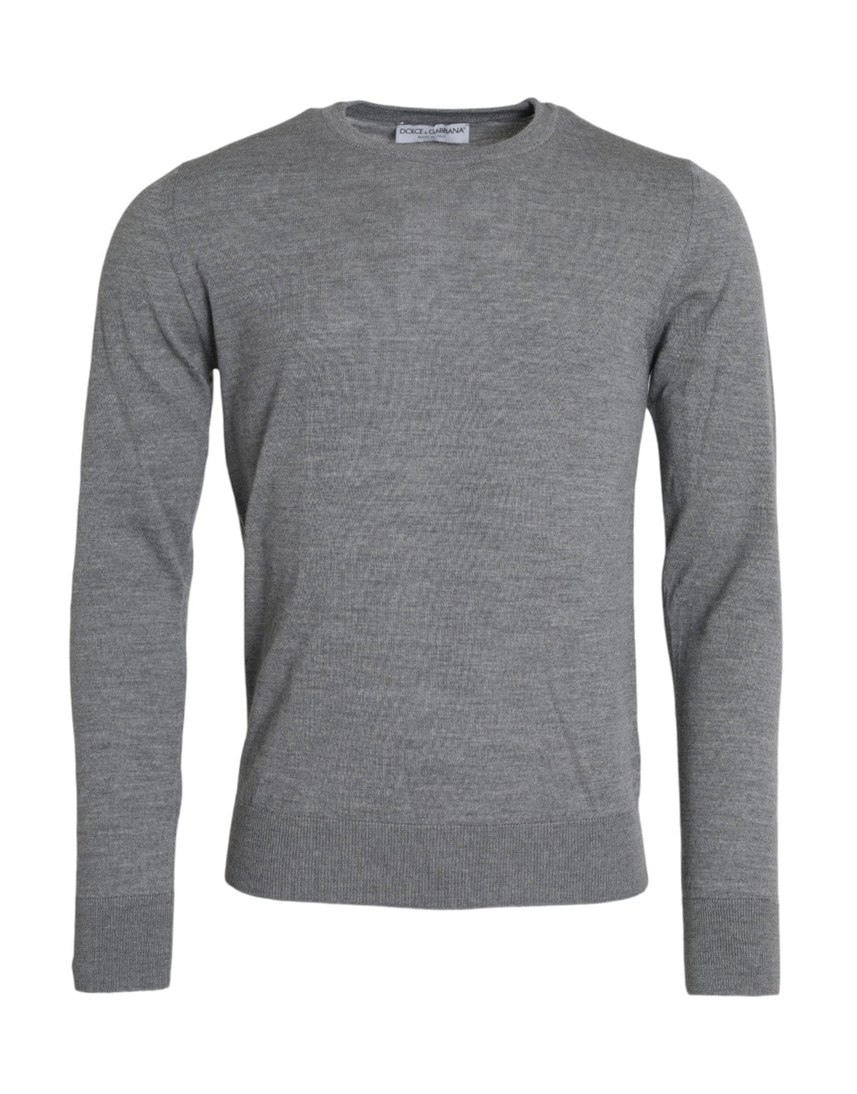 Pull ras du cou en laine gris cendré Dolce &amp; Gabbana