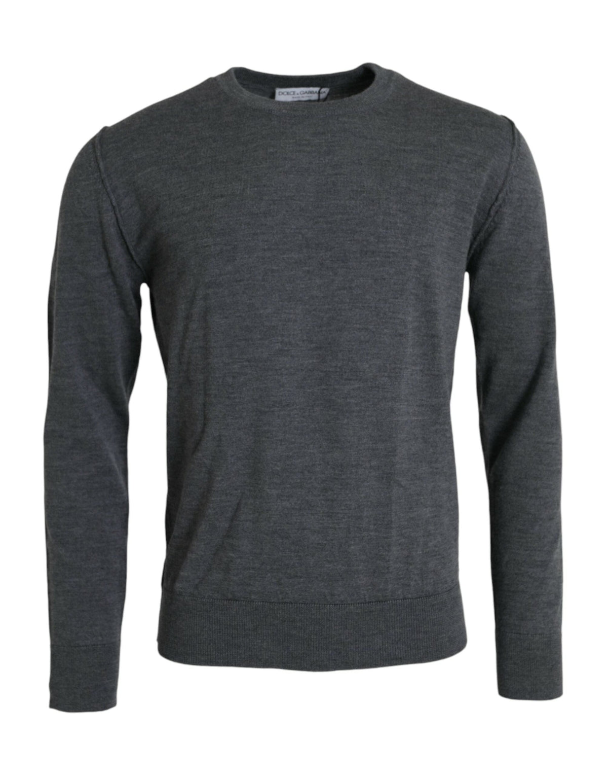 Pull ras du cou en laine gris foncé Dolce &amp; Gabbana