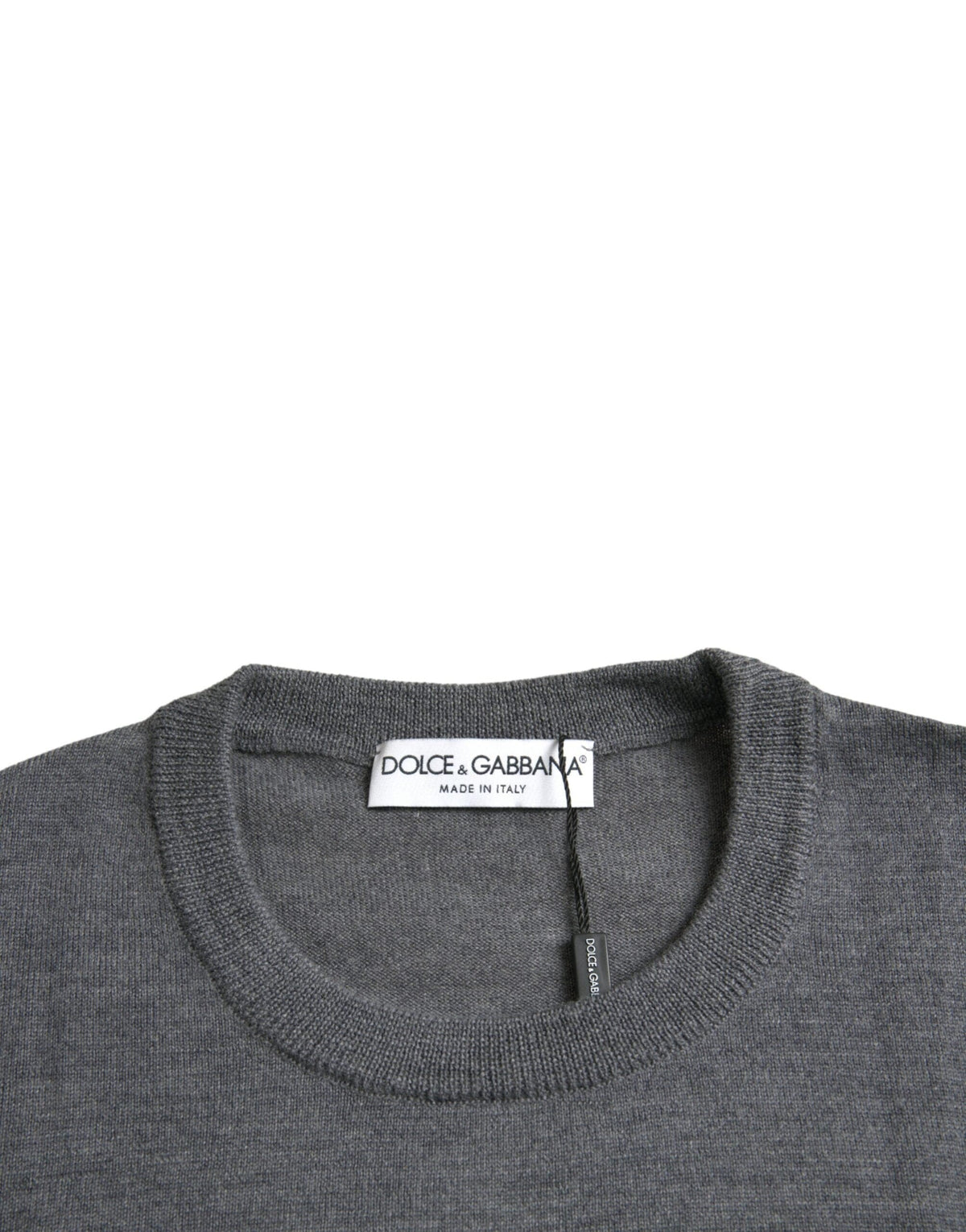 Pull ras du cou en laine gris foncé Dolce &amp; Gabbana