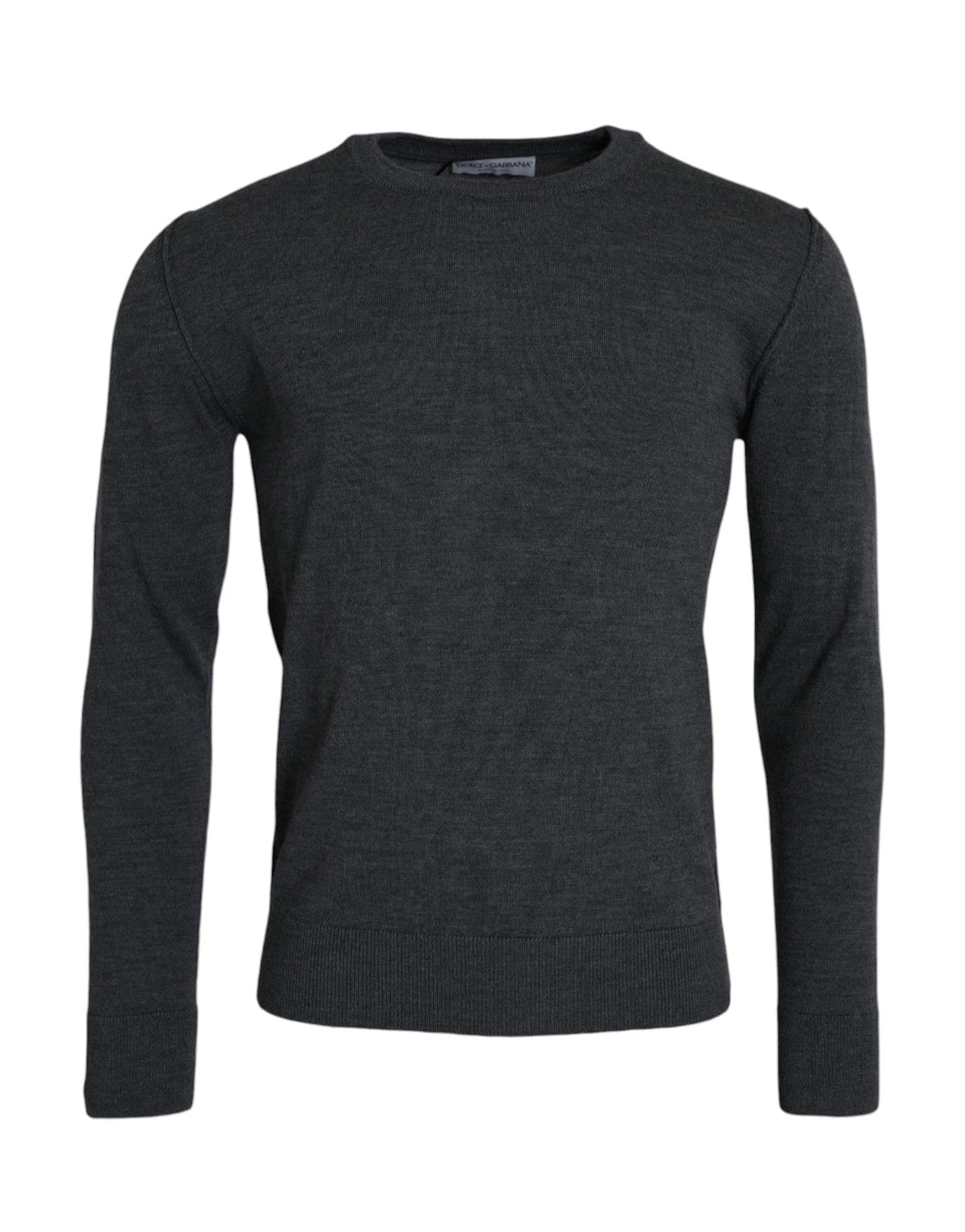 Pull ras du cou en laine gris foncé Dolce &amp; Gabbana