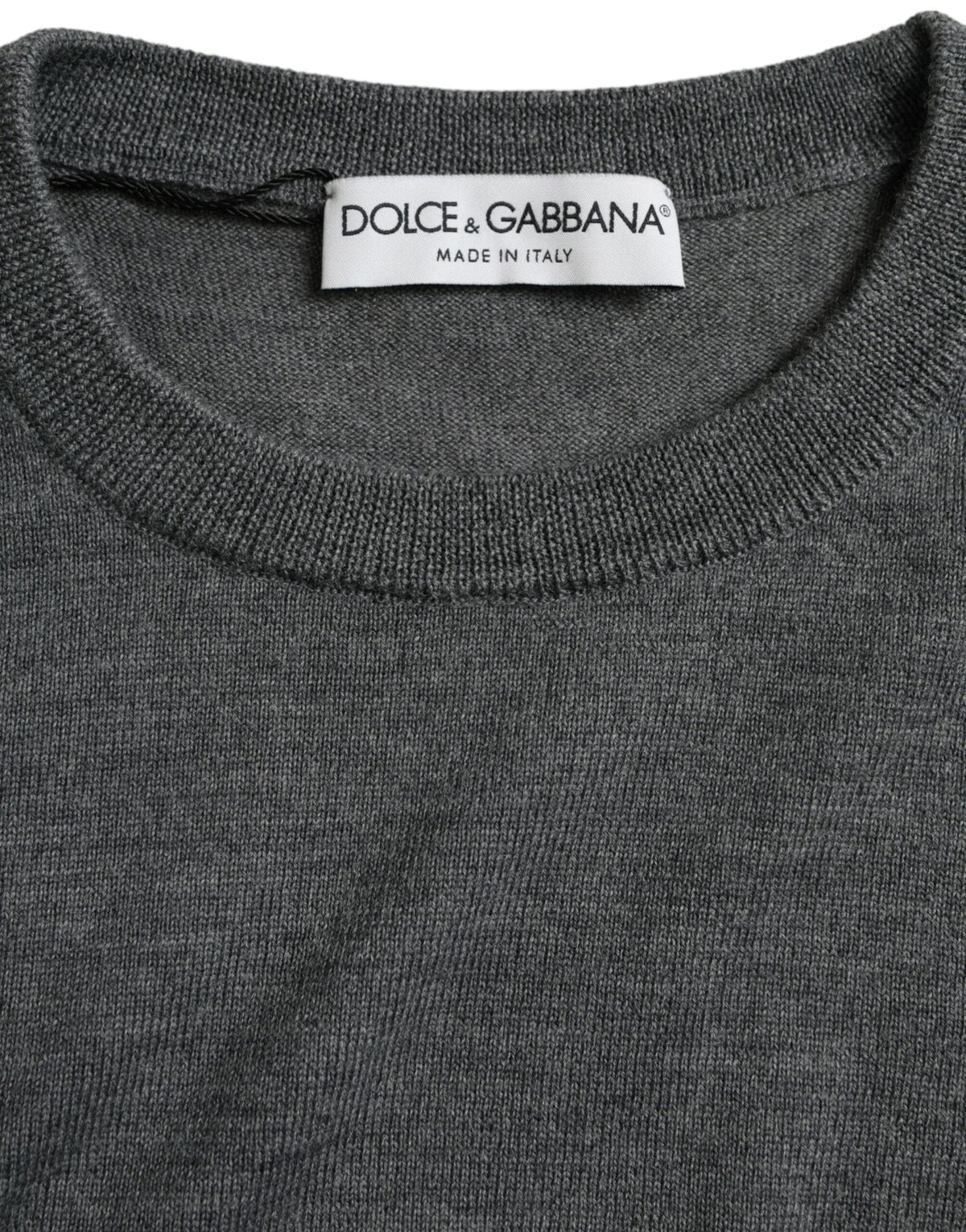 Pull ras du cou en laine gris foncé Dolce &amp; Gabbana