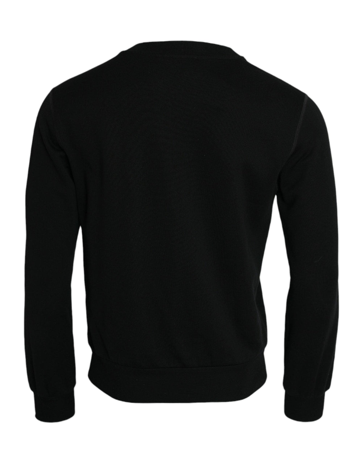 Sweat-shirt à manches longues en coton noir Dolce &amp; Gabbana