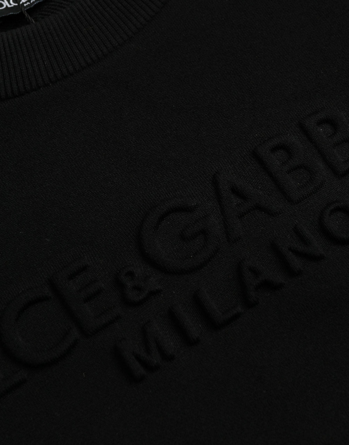 Sudadera de algodón negra de manga larga Dolce &amp; Gabbana