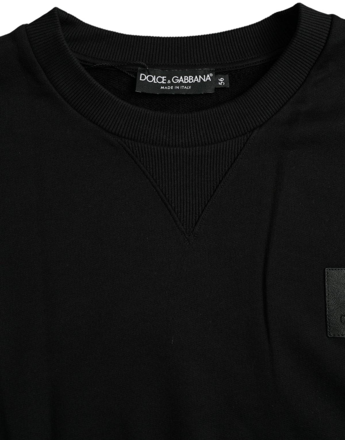 Sudadera de algodón de manga larga con logotipo negro de Dolce &amp; Gabbana