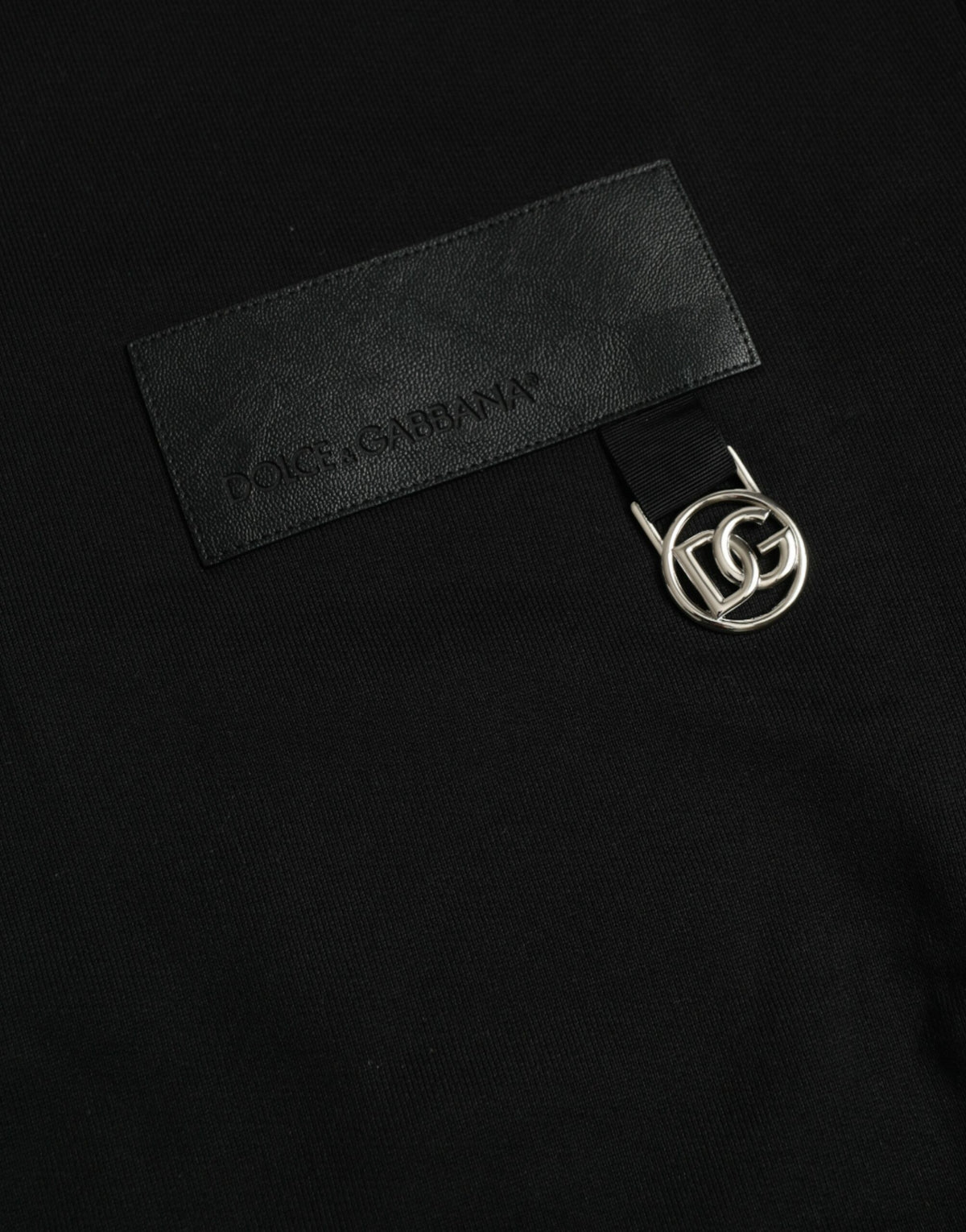 Sudadera de algodón de manga larga con logotipo negro de Dolce &amp; Gabbana