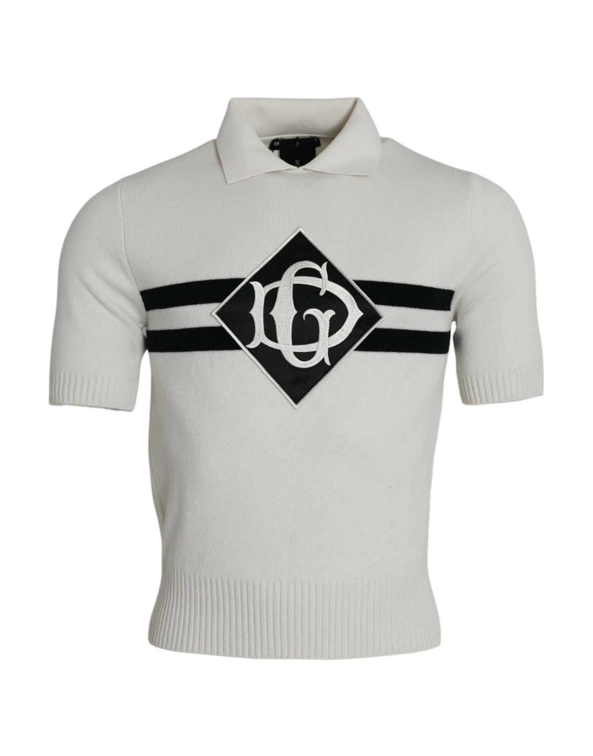 Camiseta henley con cuello y logotipo DG en color blanco de Dolce &amp; Gabbana