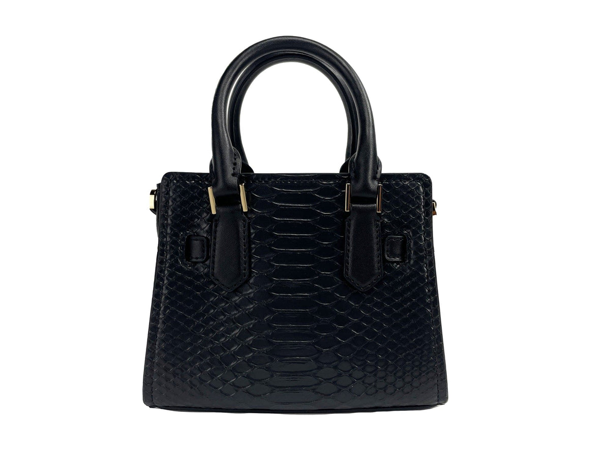 Bolso bandolera tipo cartera con diseño de serpiente en color negro Hamilton XS de Michael Kors