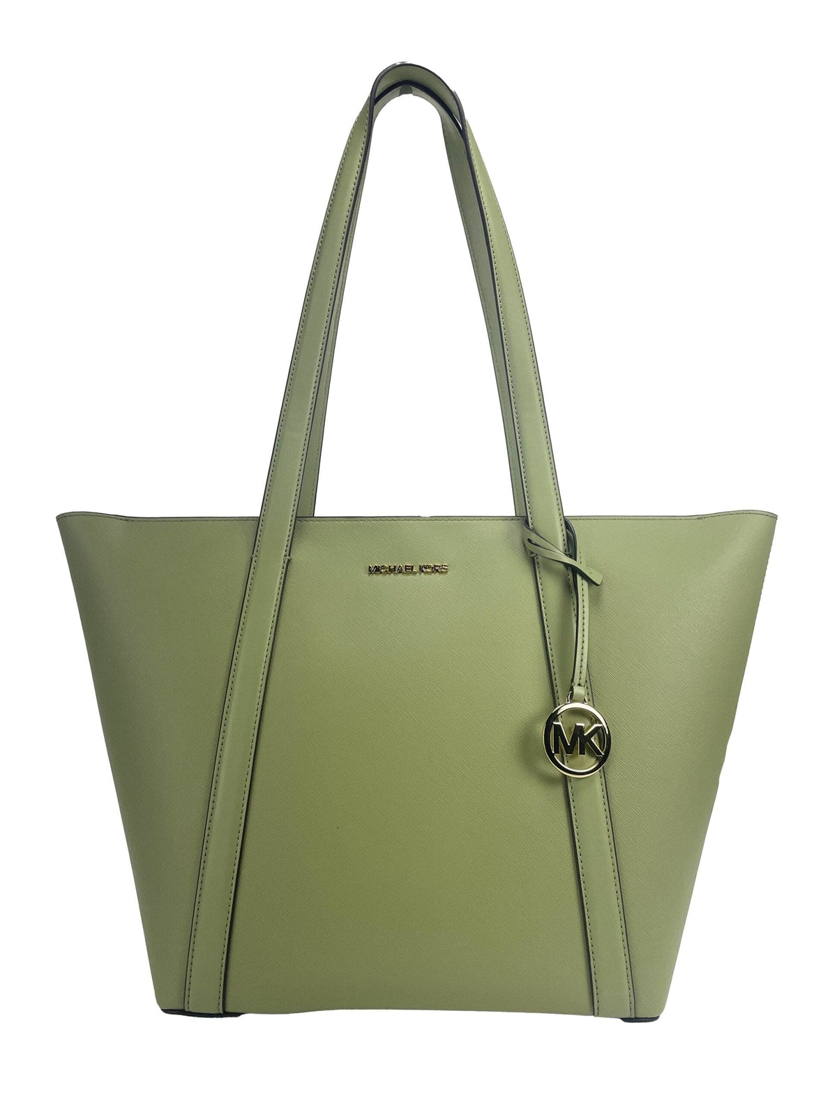 Bolso tote grande Pratt con cremallera y bandolera de Michael Kors en verde salvia claro