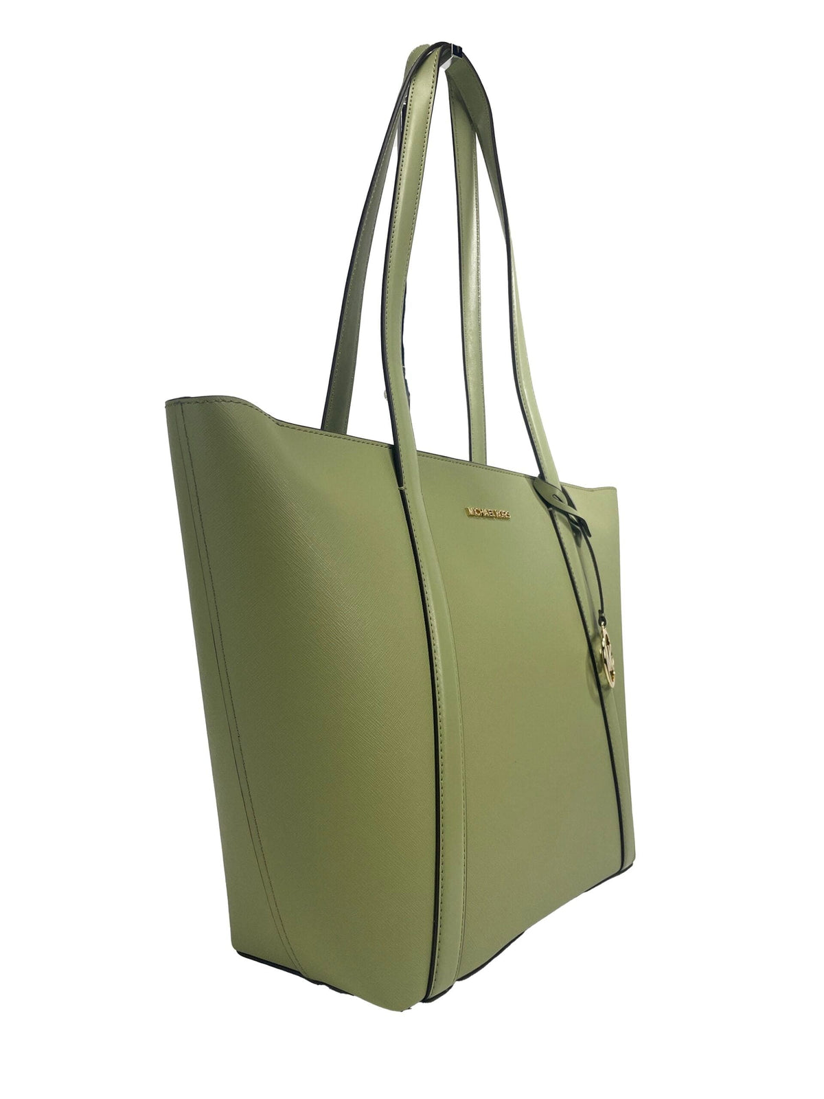 Bolso tote grande Pratt con cremallera y bandolera de Michael Kors en verde salvia claro