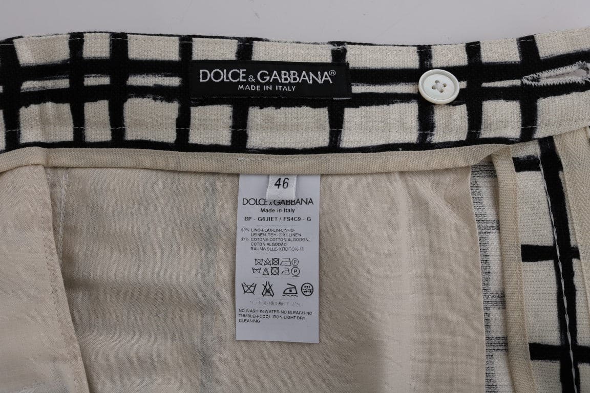 Short élégant en coton et lin à rayures Dolce &amp; Gabbana