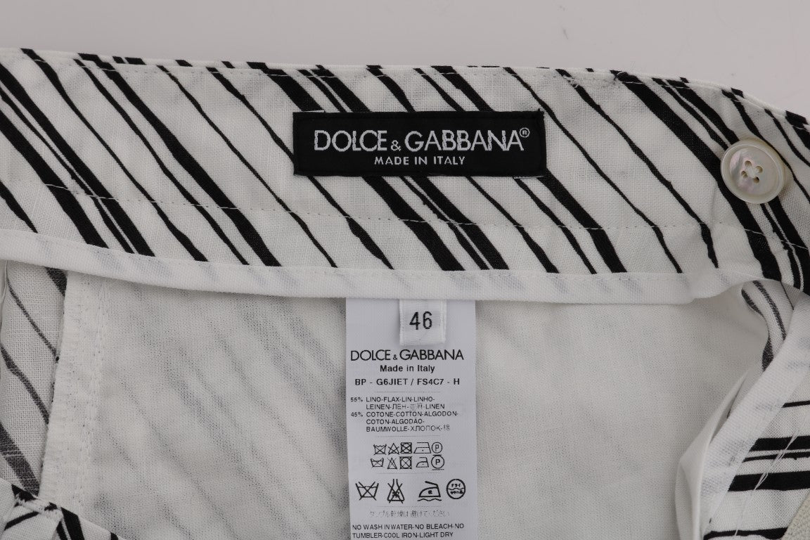 Short élégant en coton et lin à rayures Dolce &amp; Gabbana