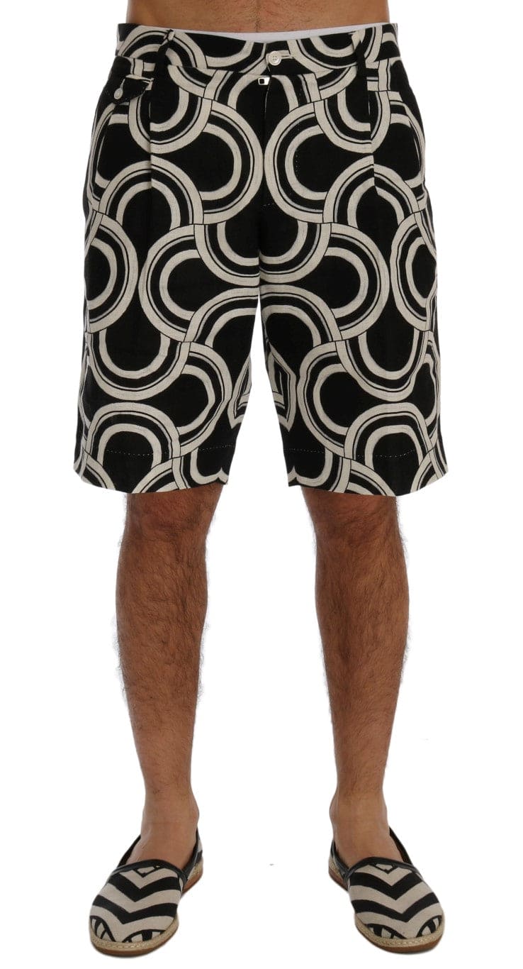 Short en lin à motifs noir et blanc Dolce &amp; Gabbana Chic