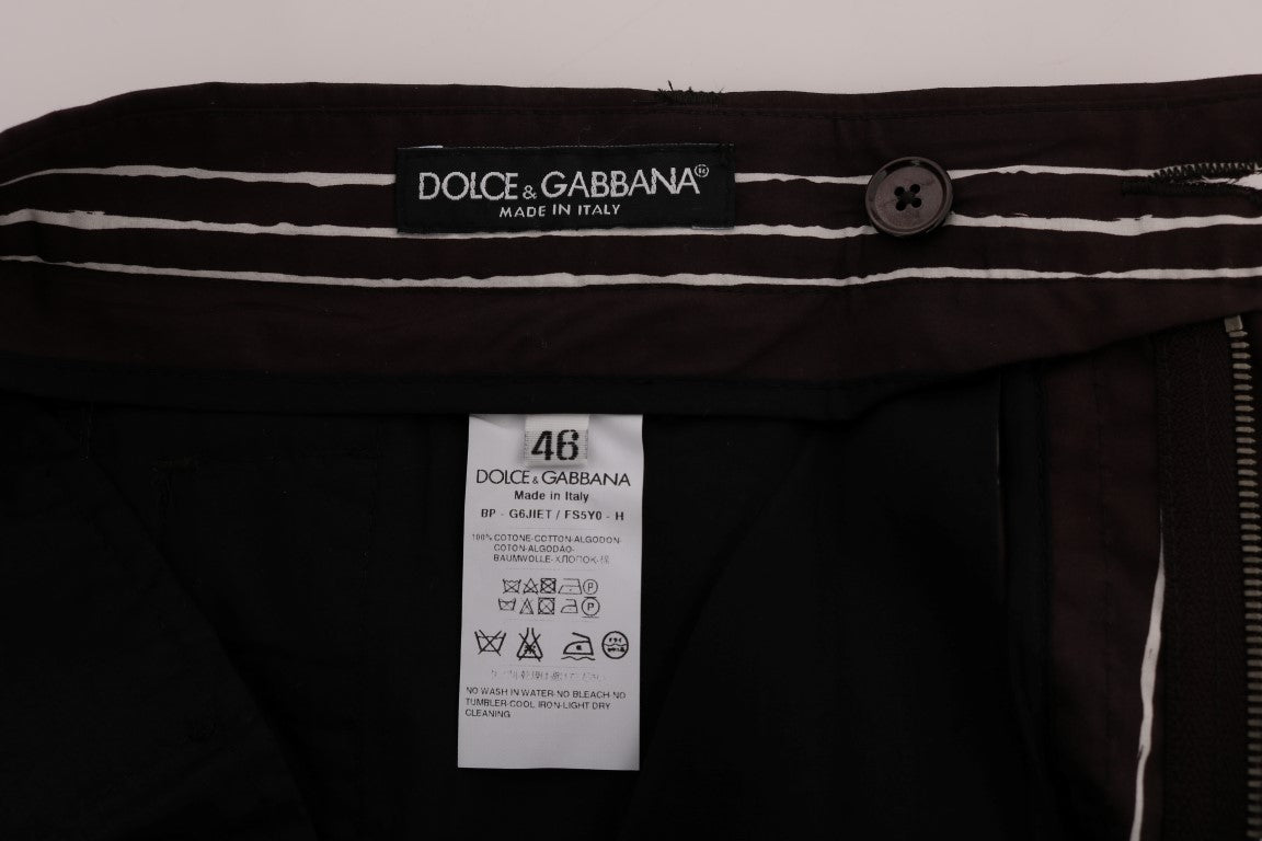 Short hauteur genou en coton à rayures bordeaux Dolce &amp; Gabbana