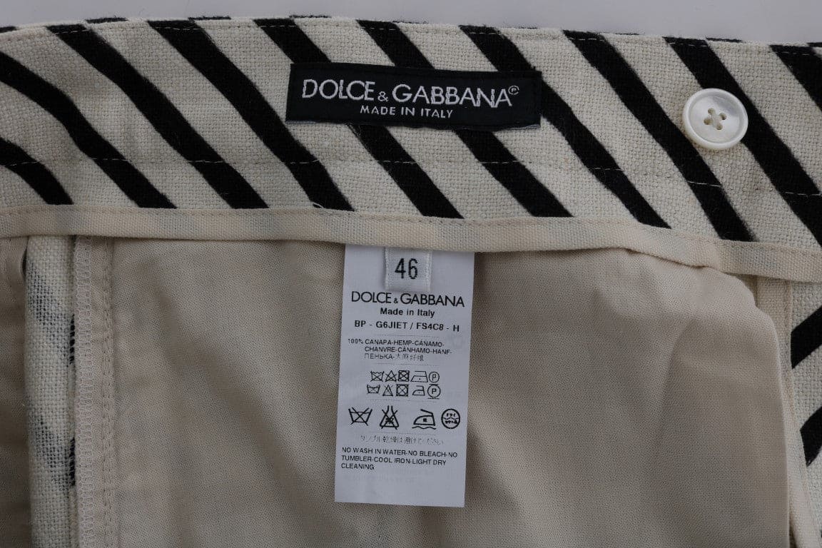 Pantalones cortos casuales de cáñamo a rayas de Dolce &amp; Gabbana