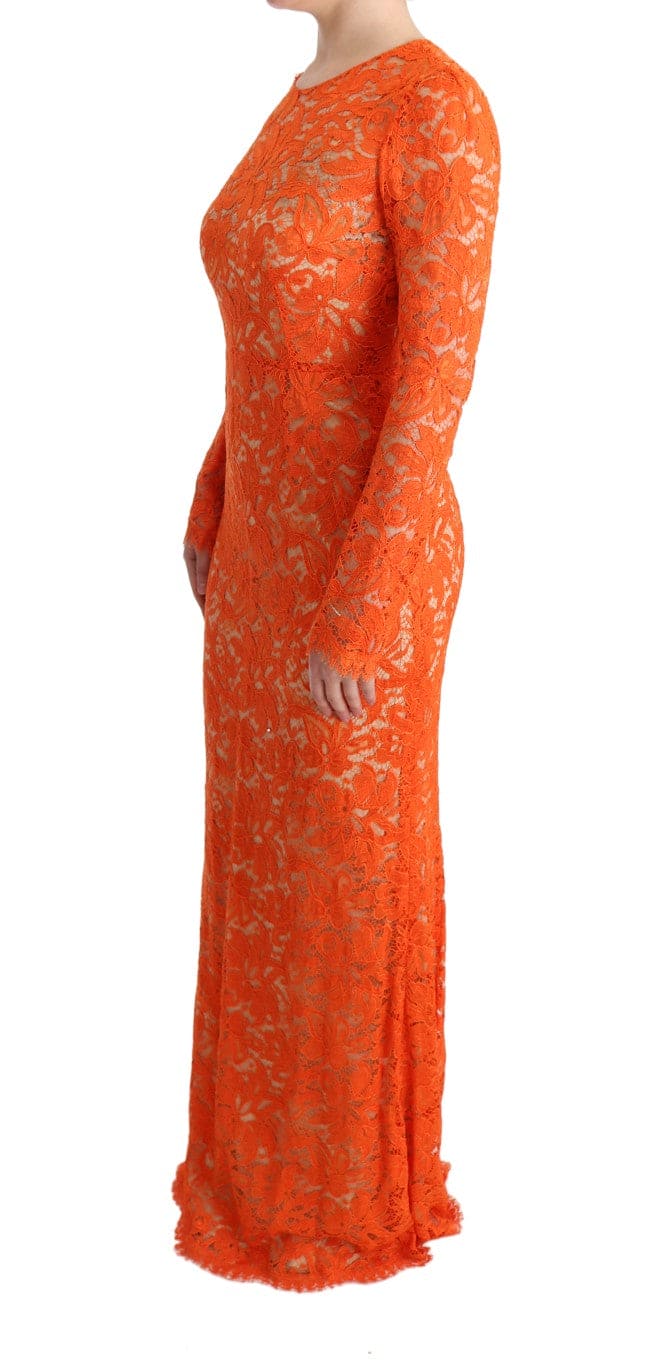 Robe fourreau orange élégante à manches longues Dolce &amp; Gabbana