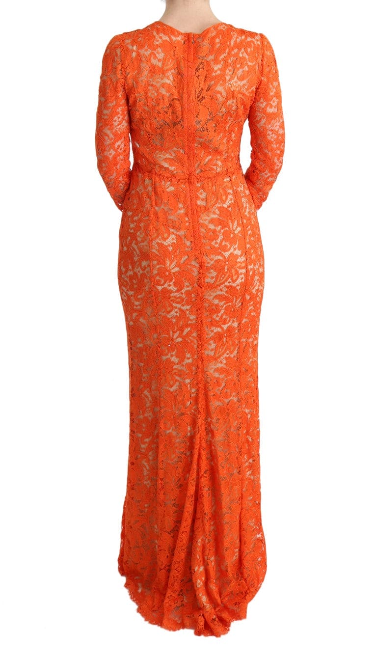 Robe fourreau orange élégante à manches longues Dolce &amp; Gabbana