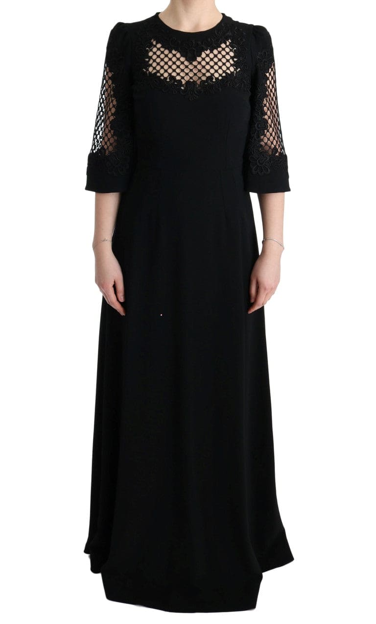 Robe longue fleurie noire élégante Dolce &amp; Gabbana