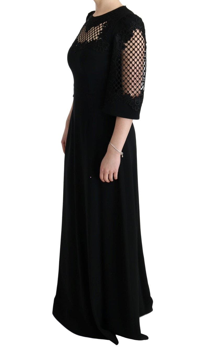 Robe longue fleurie noire élégante Dolce &amp; Gabbana