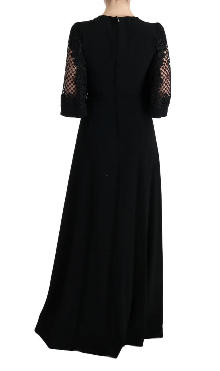 Robe longue fleurie noire élégante Dolce &amp; Gabbana