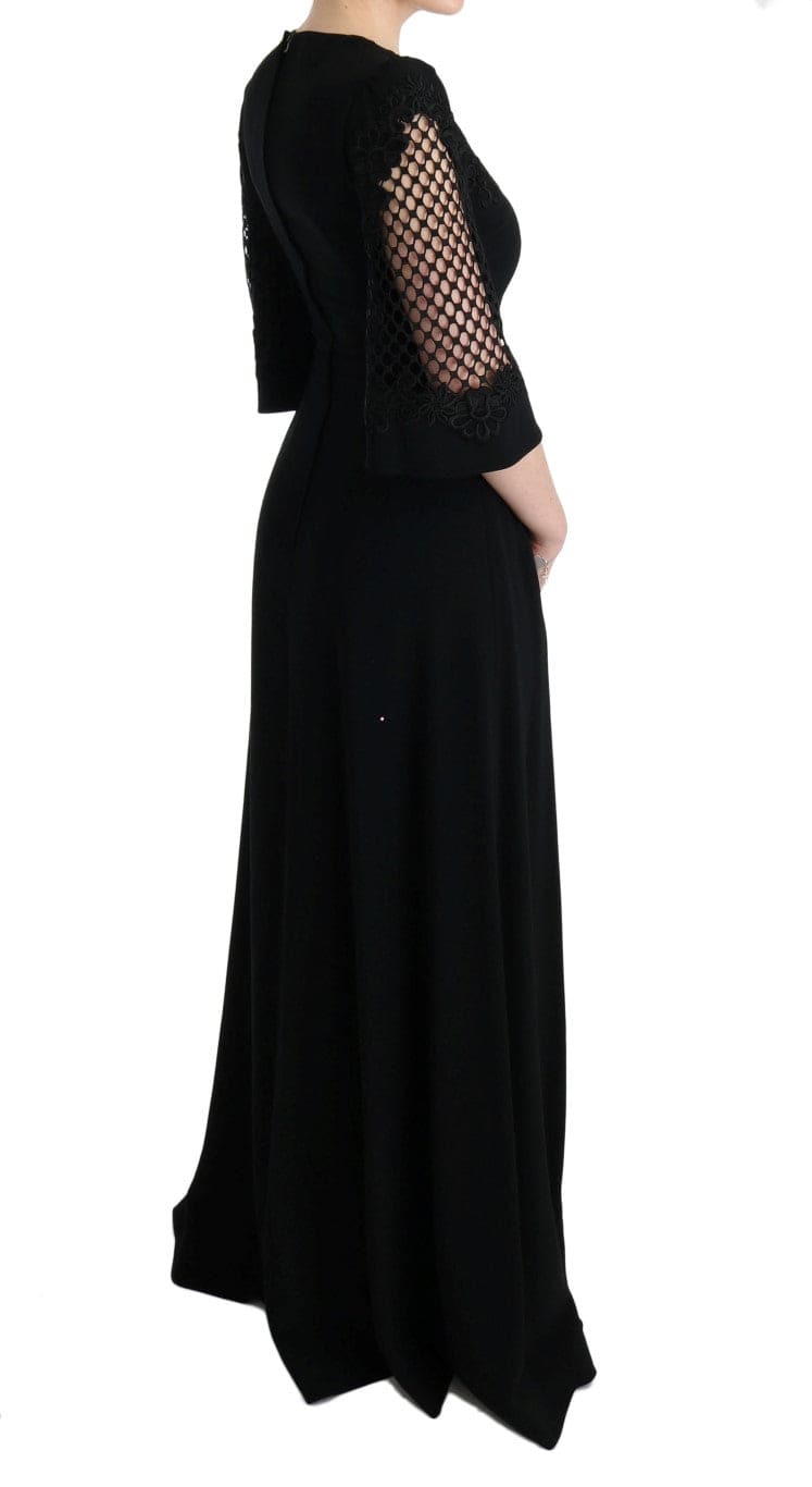 Robe longue fleurie noire élégante Dolce &amp; Gabbana