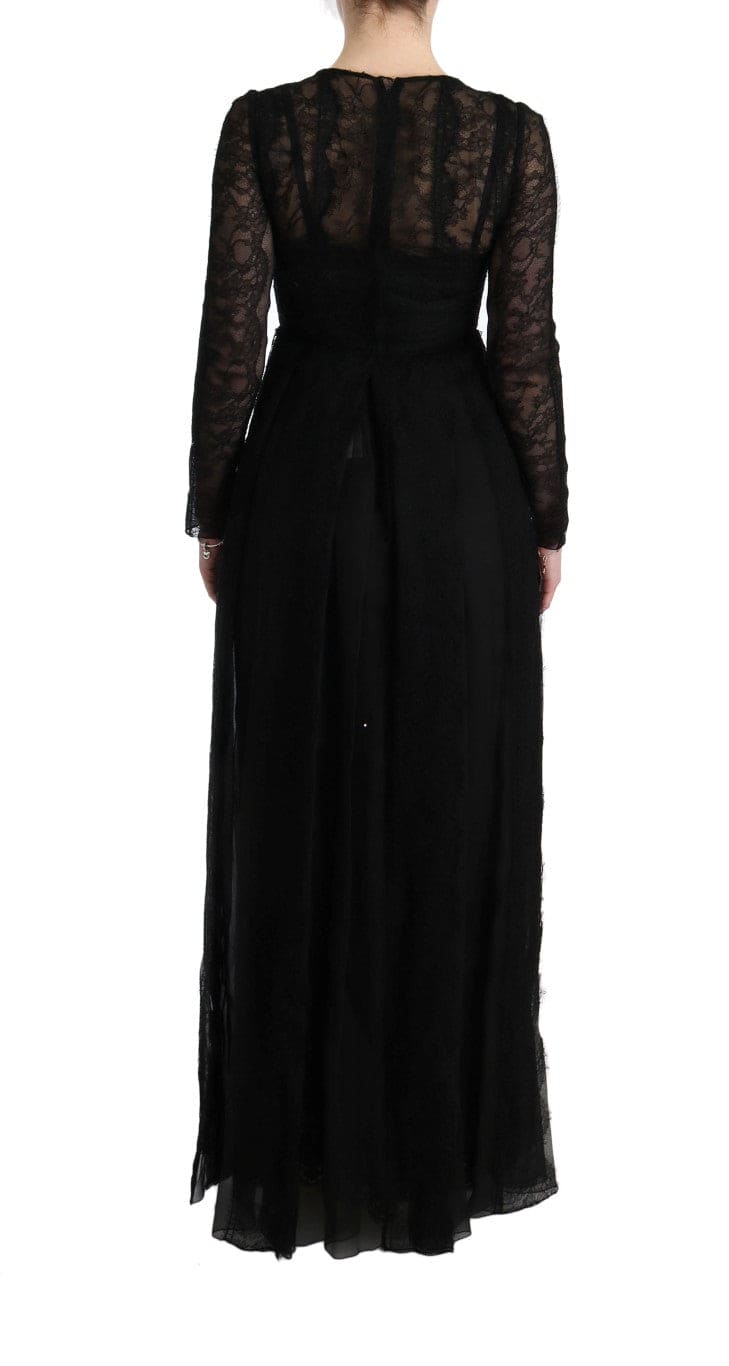 Robe fourreau noire élégante à manches longues Dolce &amp; Gabbana