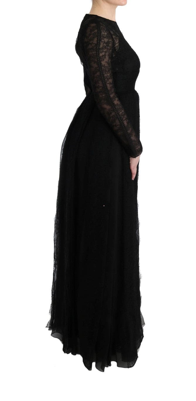 Robe fourreau noire élégante à manches longues Dolce &amp; Gabbana