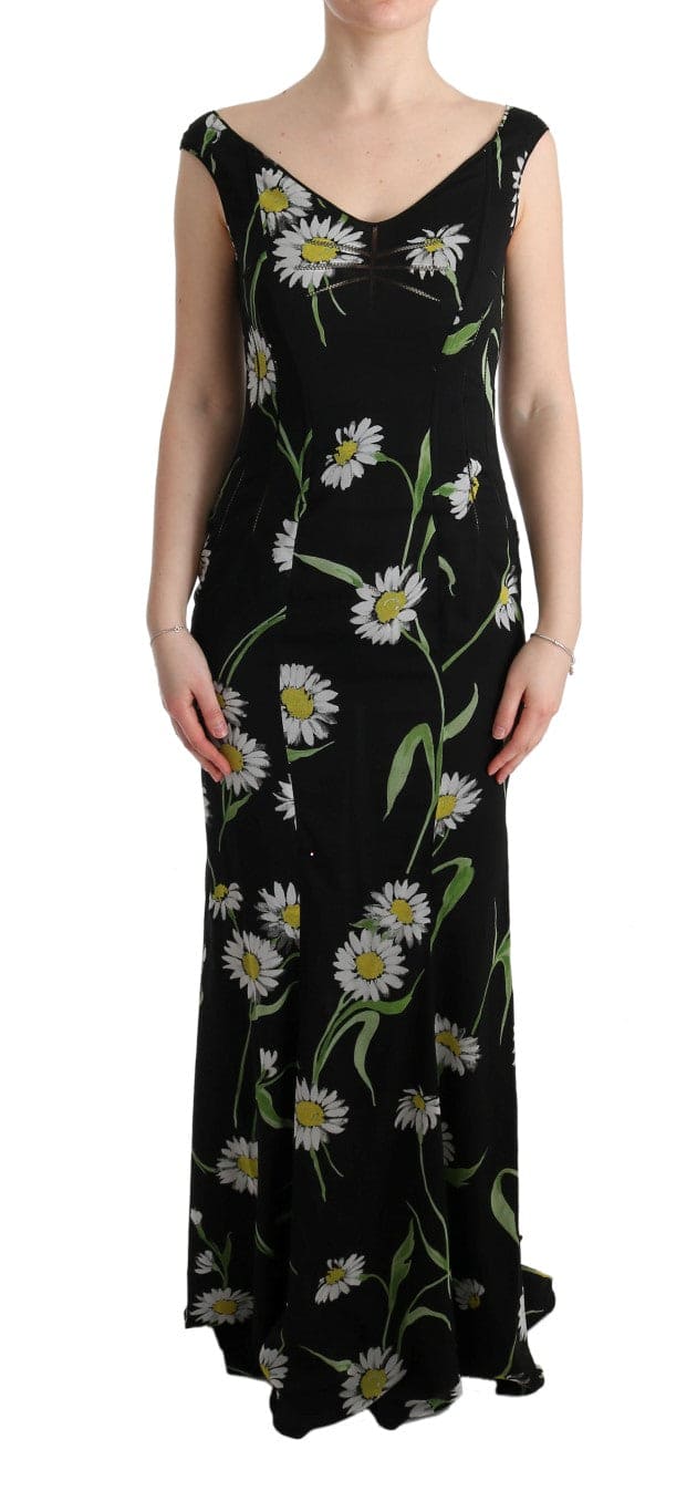 Robe fourreau longue à imprimé tournesol Dolce &amp; Gabbana