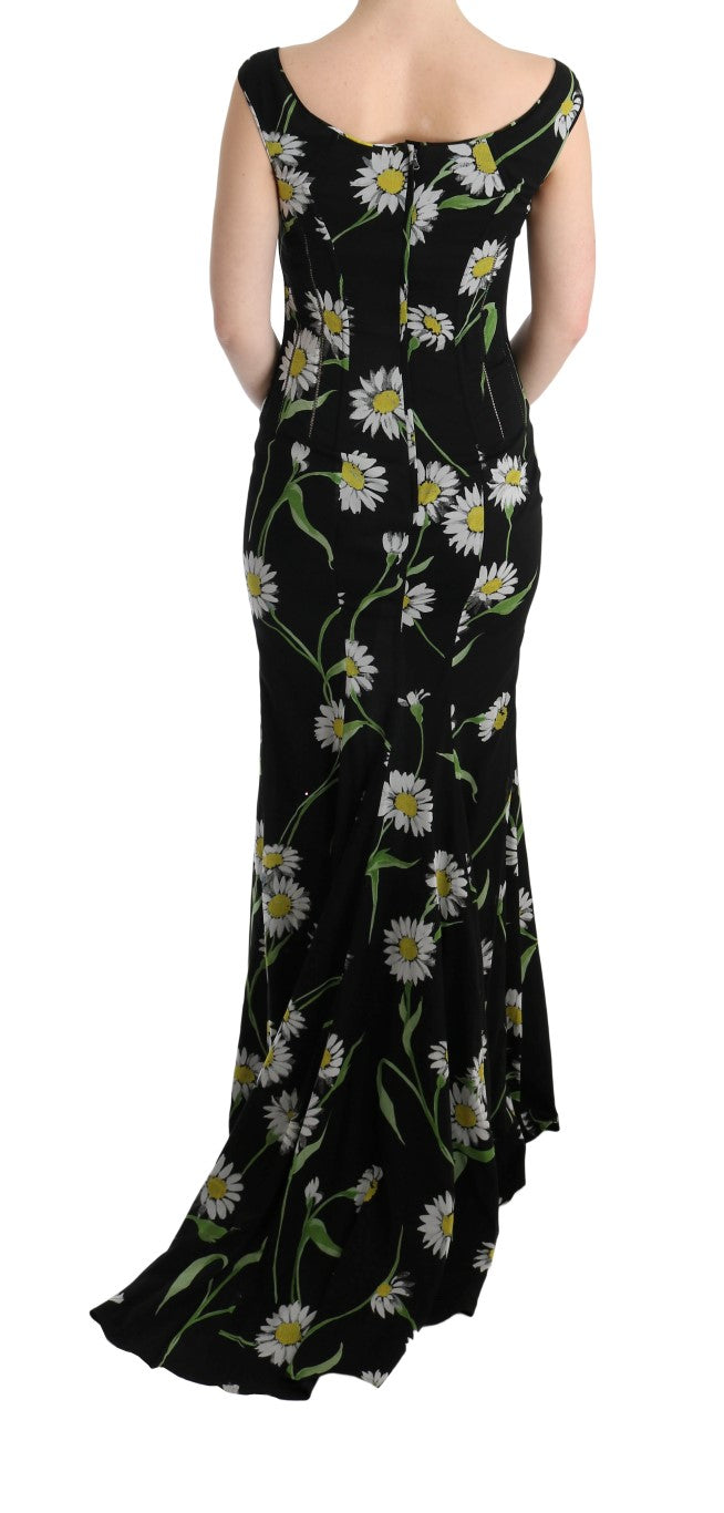 Robe fourreau longue à imprimé tournesol Dolce &amp; Gabbana