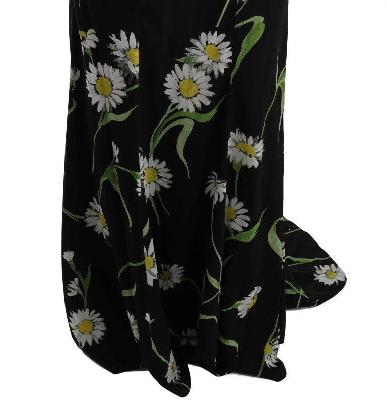 Robe fourreau longue à imprimé tournesol Dolce &amp; Gabbana