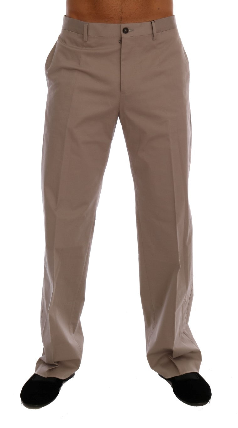 Pantalones casuales chinos elegantes en beige de Dolce &amp; Gabbana