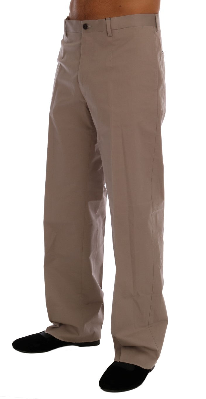 Pantalones casuales chinos elegantes en beige de Dolce &amp; Gabbana