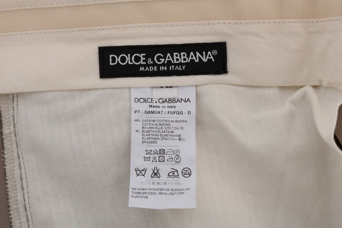 Pantalones casuales chinos elegantes en beige de Dolce &amp; Gabbana