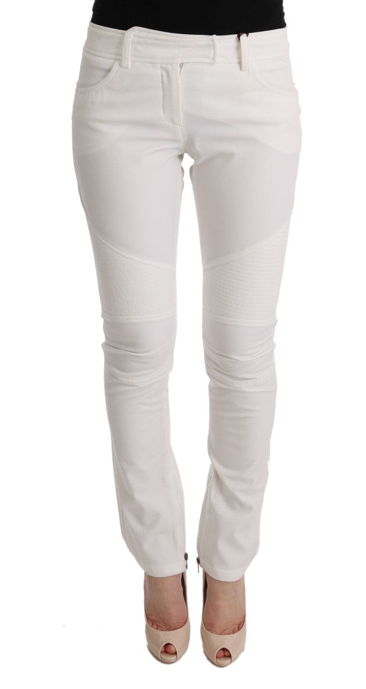 Ermanno Scervino Pantalon chic en coton blanc coupe slim