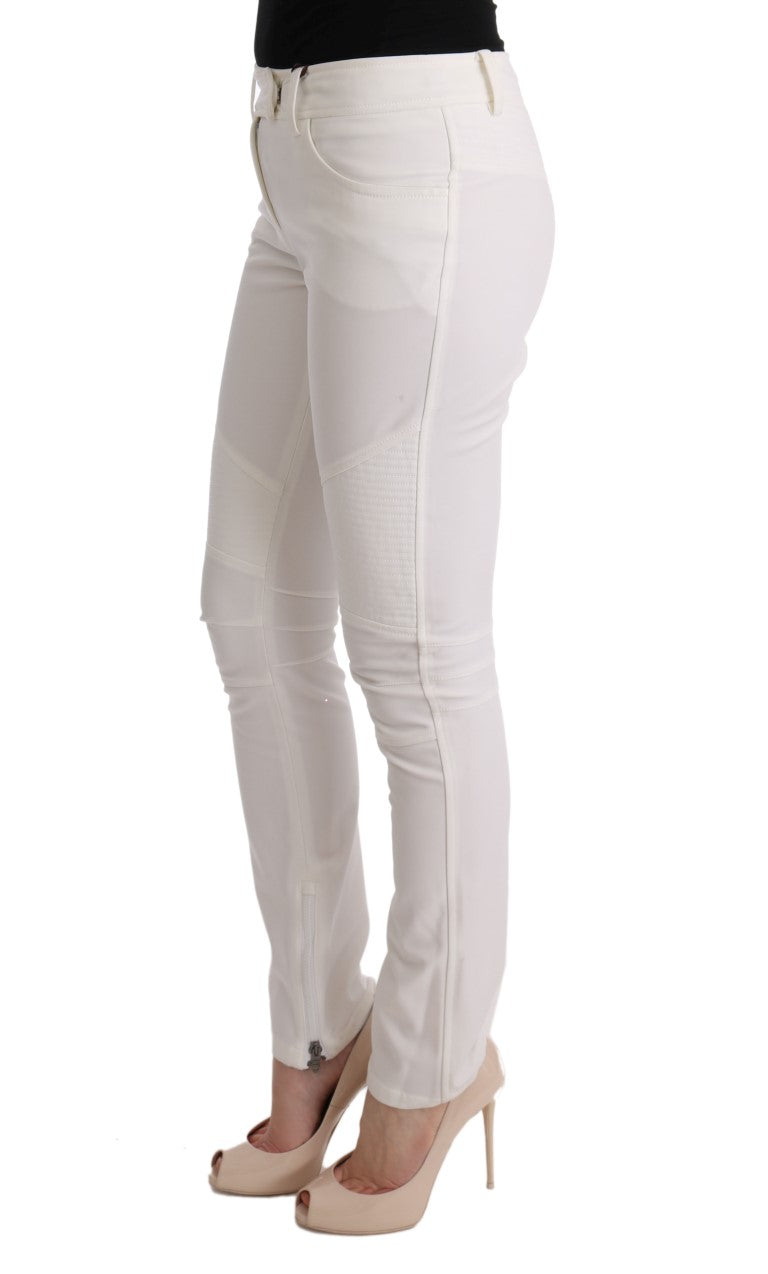 Ermanno Scervino Pantalon chic en coton blanc coupe slim